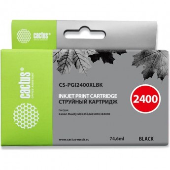 Струйный картридж CACTUS CS-PGI2400XLBK (PGI-2400XL BK) для Canon MAXIFY iB4040, iB4140, MB5040, MB5140, MB5340, MB5440, черный, 74,6 мл