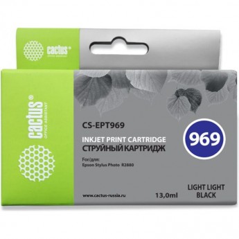 Струйный картридж CACTUS CS-EPT969 (T0969) для принтеров Epson Stylus Photo R2880, светло-серый, 13 мл